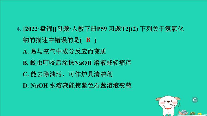 辽宁省2024中考化学第一部分身边的化学物质物质5常见的酸碱盐第1课时常见的酸和碱课件第5页