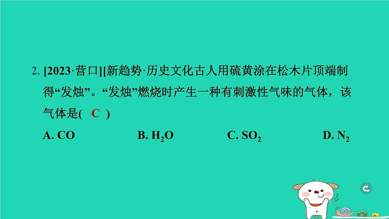 辽宁省2024中考化学第三部分物质的化学变化第2课时质量守恒定律课件第3页