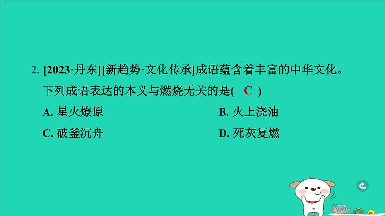 辽宁省2024中考化学第四部分化学与社会第1课时燃料及其利用课件第3页