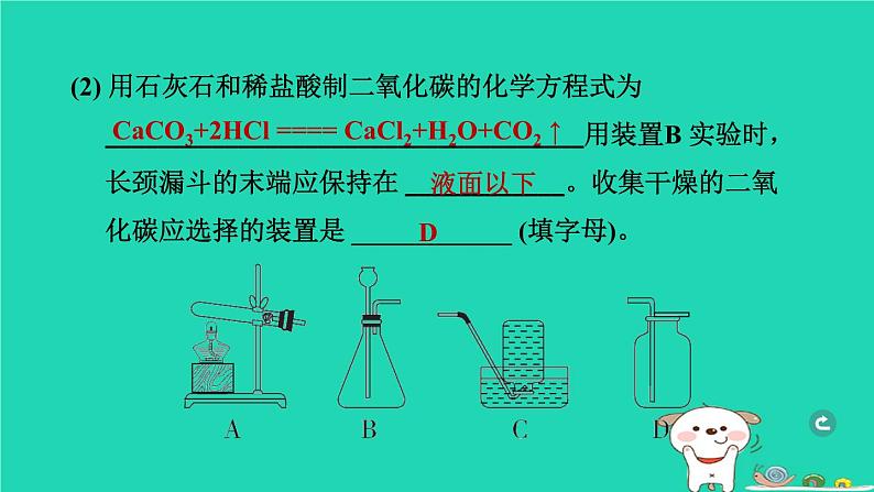 辽宁省2024中考化学第五部分化学实验第2课时气体的制取与净化课件第3页