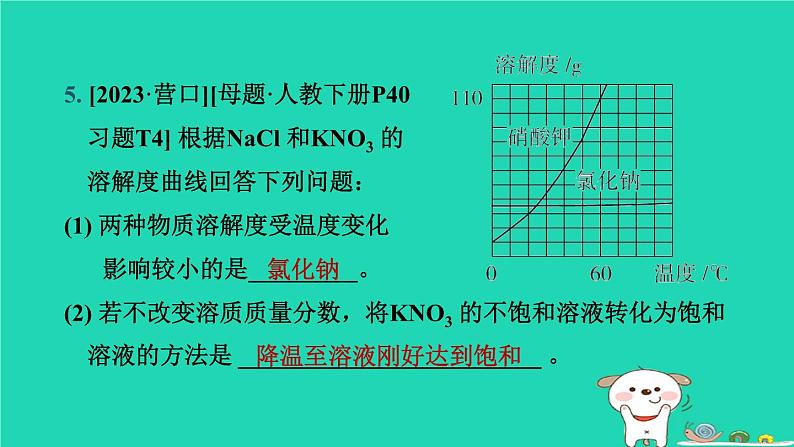 辽宁省2024中考化学第一部分身边的化学物质物质3水溶液第2课时溶液课件第8页