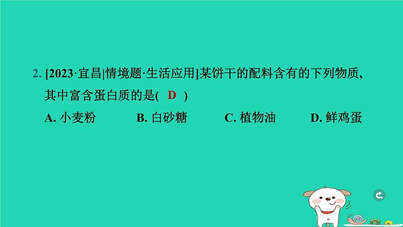 湖北省2024中考化学第十二单元化学与生活课件第3页