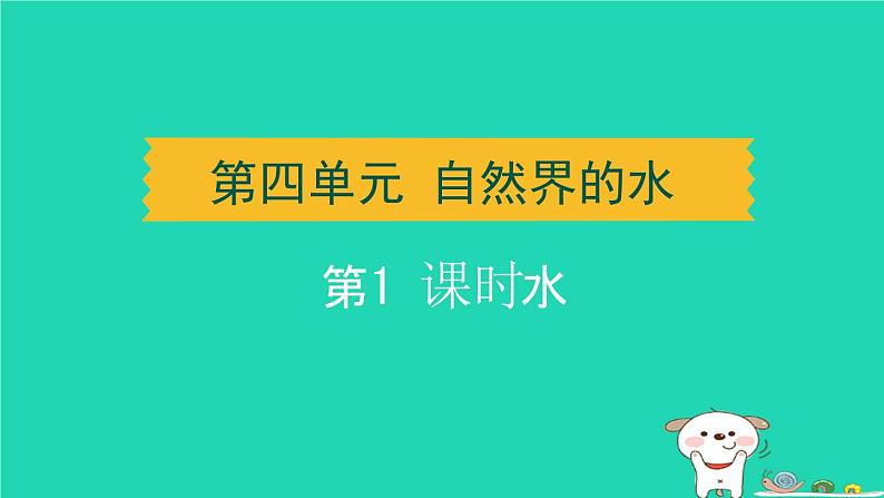 湖北省2024中考化学第四单元自然界的水第1课时水课件第1页