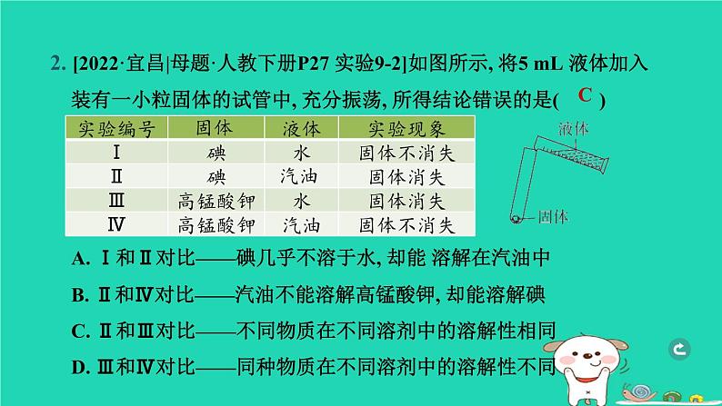 湖北省2024中考化学第九单元溶液课件第3页