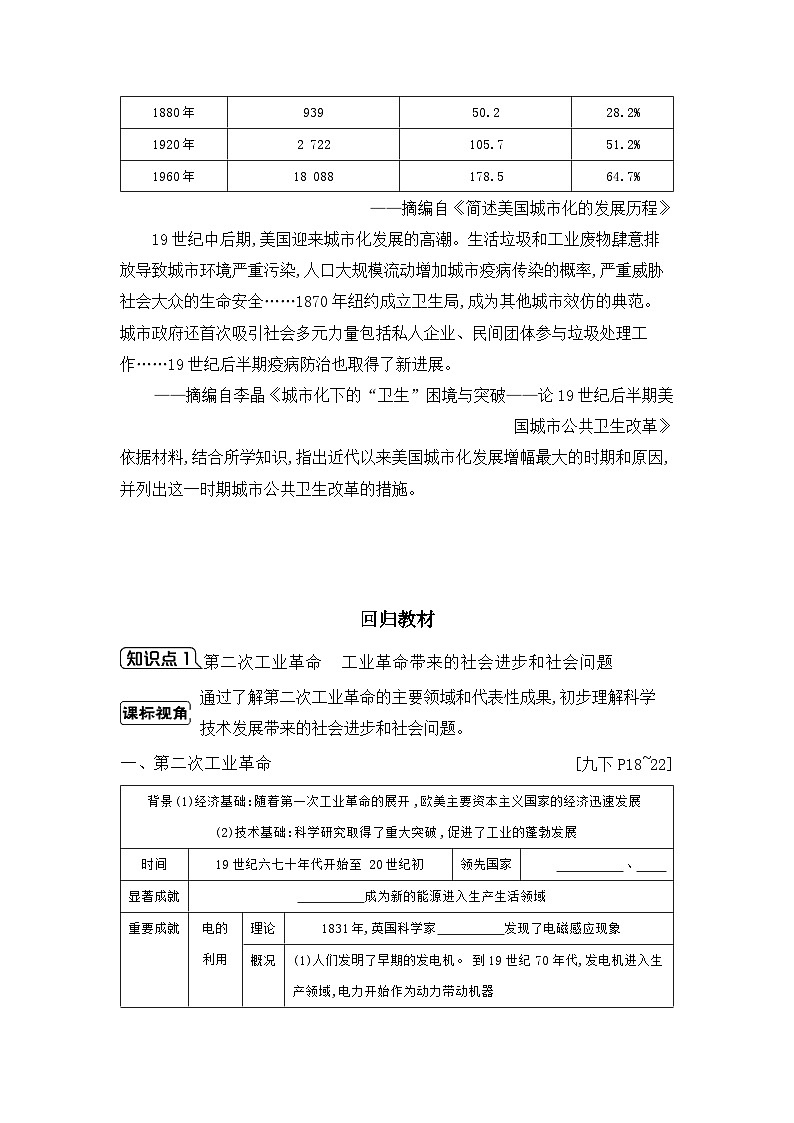 第五单元 第二次工业革命和近代科学文化学案（含答案） 2025年陕西省中考历史一轮专题复习第3页