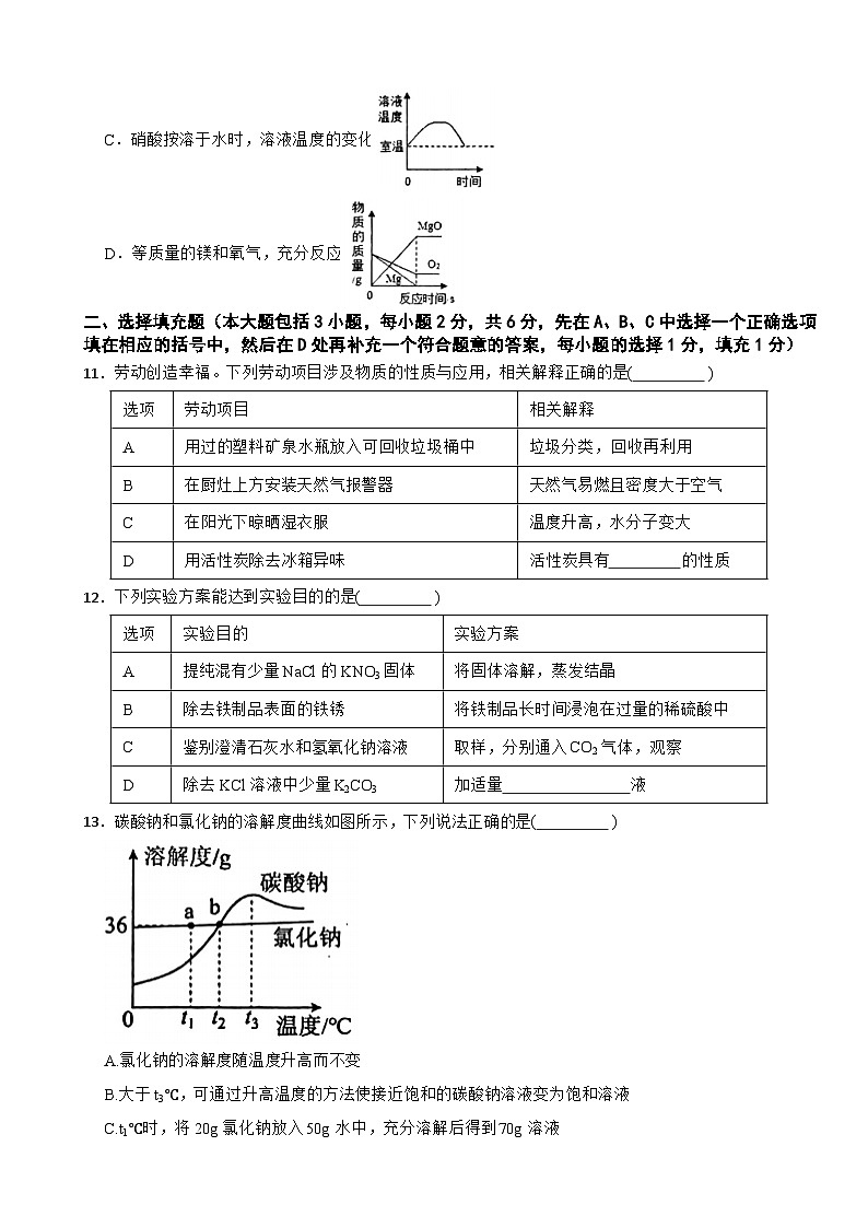 江西省鹰潭市2025年中考一模化学试题含答案第3页