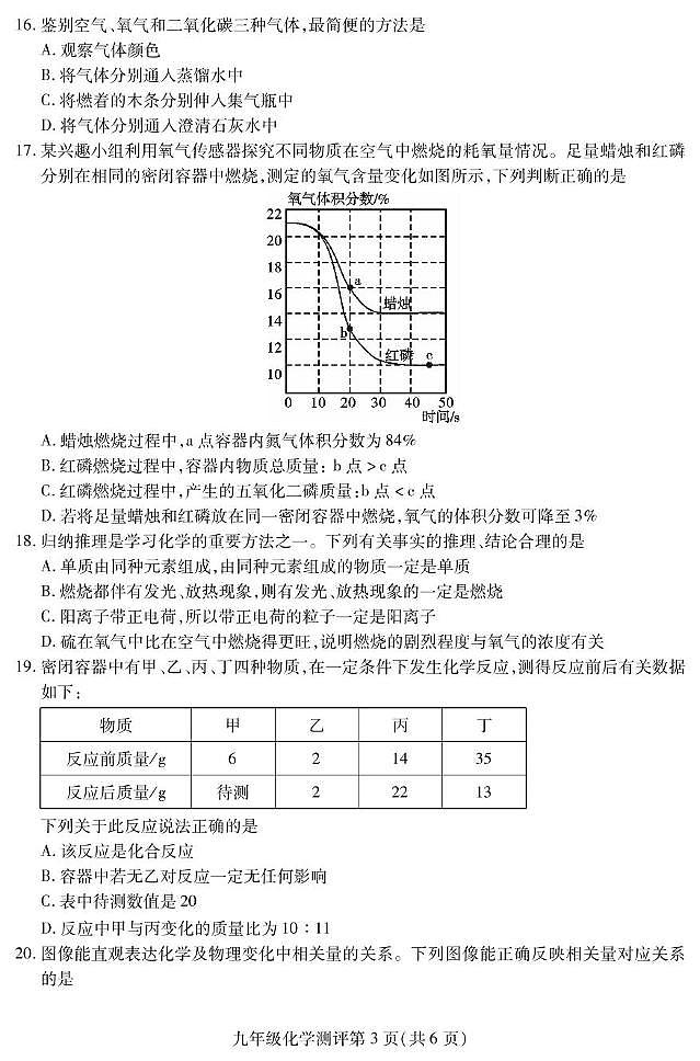 四川省内江市2024-2025学年九年级上学期期末检测化学试题第3页