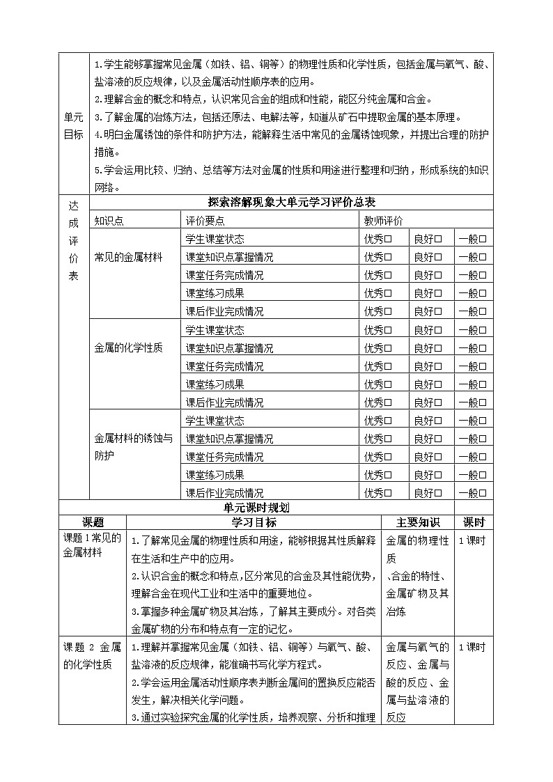 【大单元教学设计】9.2金属的化学性质 教学设计第3页