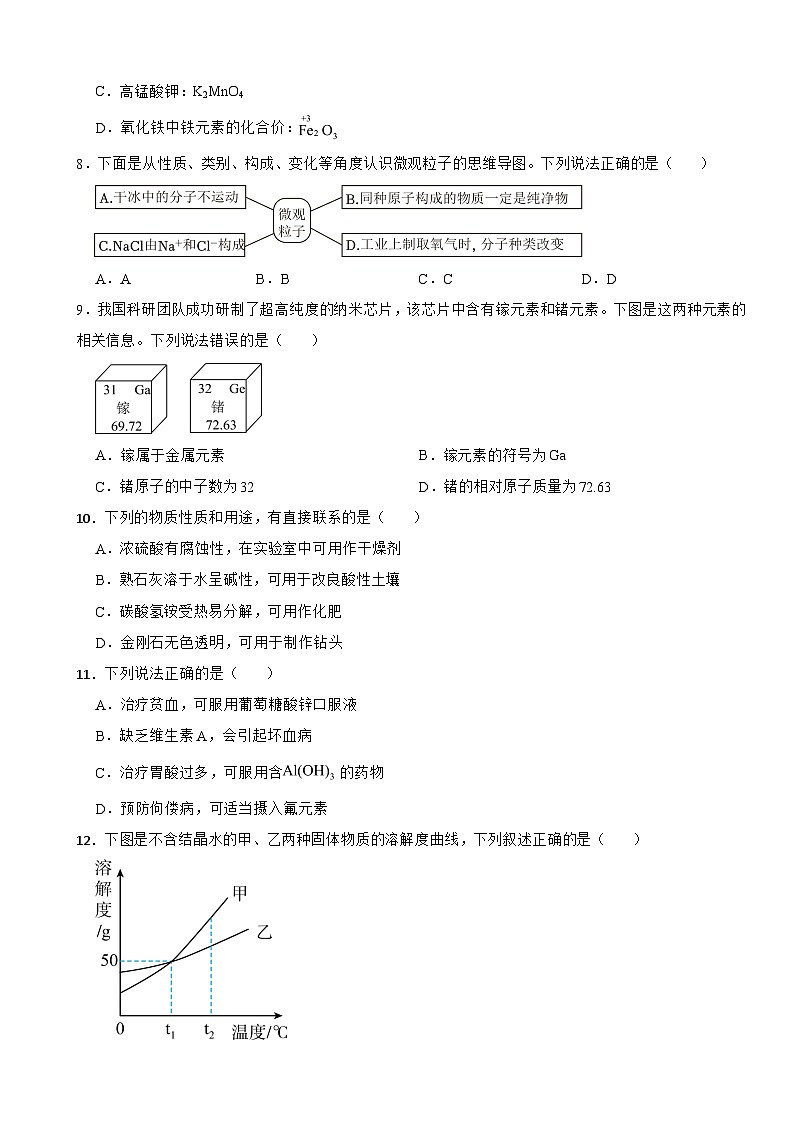 广东省江门市2025年中考化学一模试卷附答案第2页
