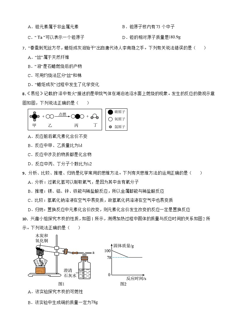 江西省南昌市南昌县2025年中考一模化学试题附答案第2页