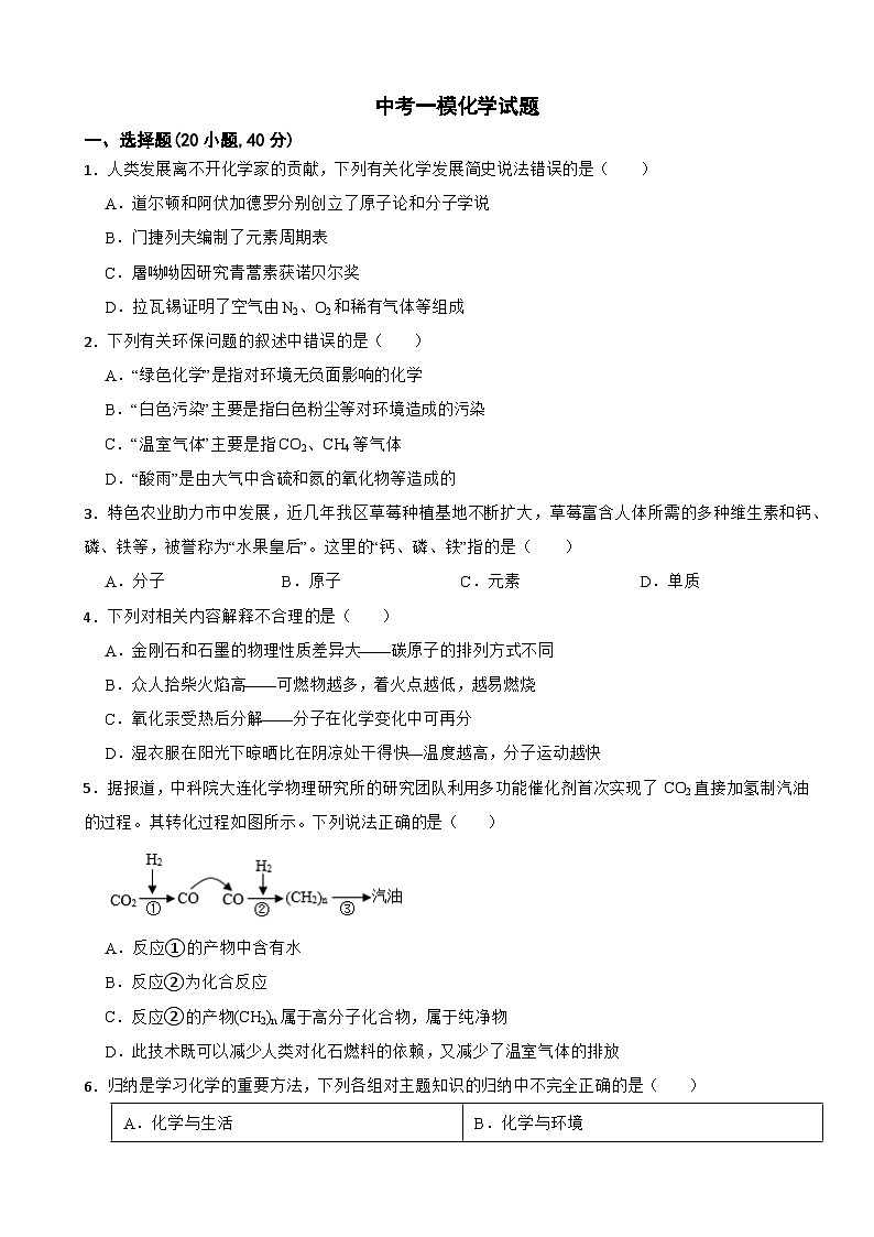 云南省昆明市2025年中考一模化学试题附答案第1页
