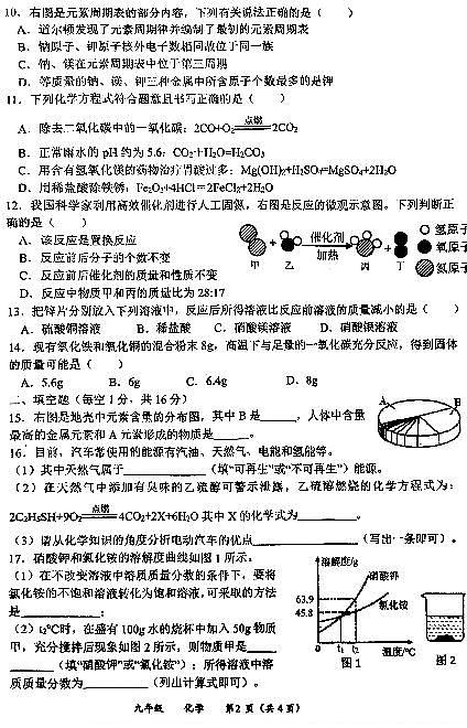 河南省实验中学2024-2025学年九年级下学习开学考试化学试卷和答案第2页