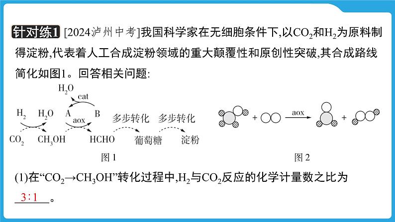 2025年中考化学题型专题复习 题型二 微观反应模型题课件第5页