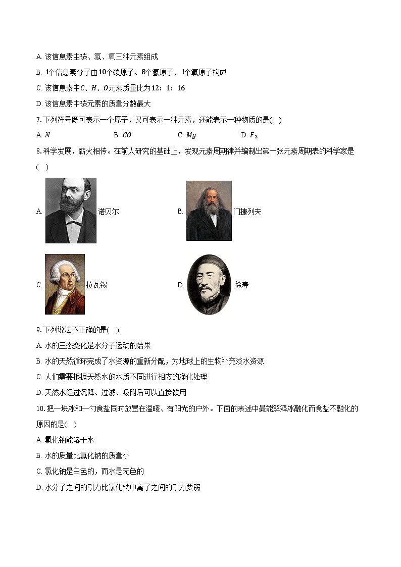 山东省威海市环翠区2024-2025学年八年级（上）期末化学试卷第2页