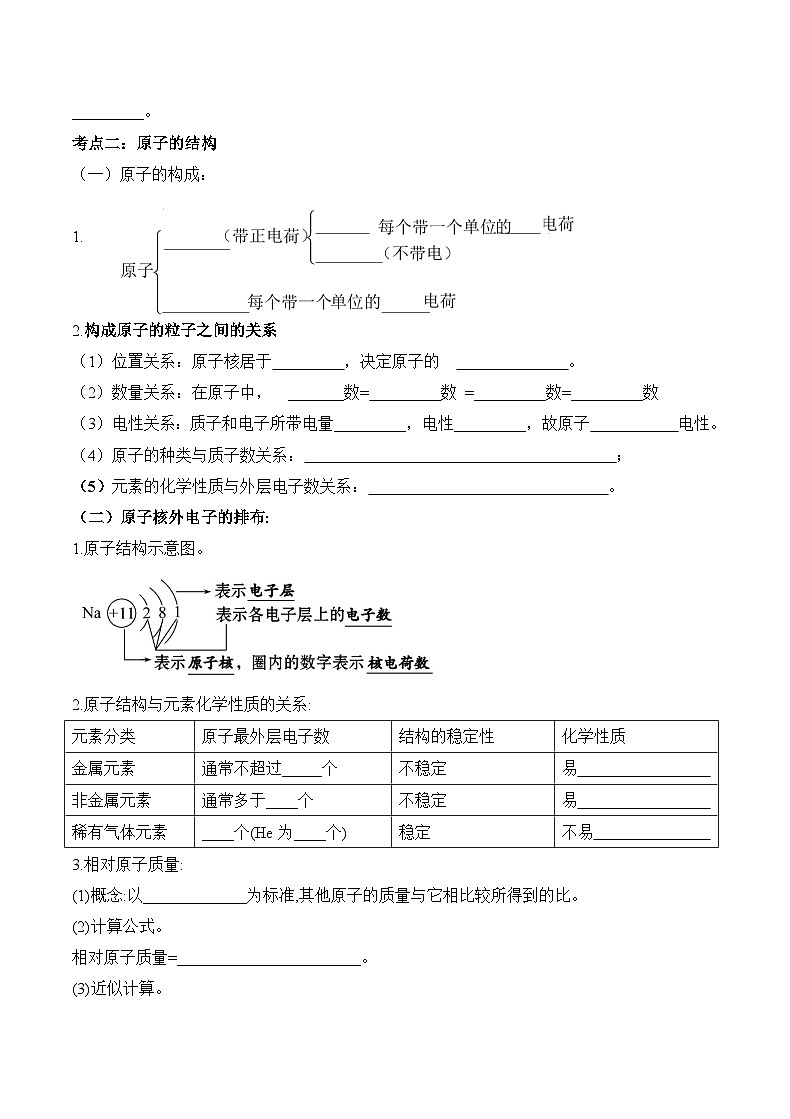 中考化学一轮复习单元复习学案 第三单元+物质构成的奥秘第2页