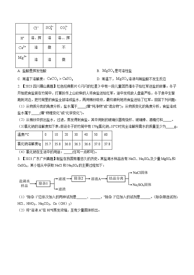 （人教版）中考化学一轮复习考点过关讲义第十一单元 盐 化肥（原卷版）第3页
