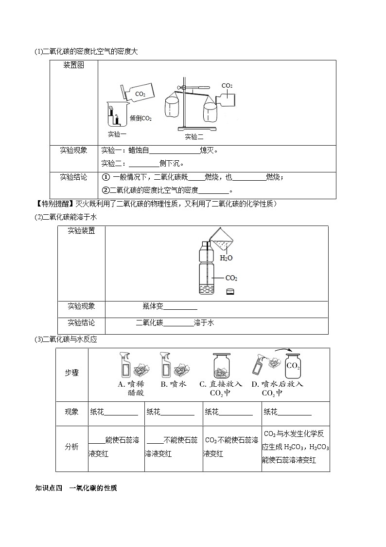 （人教版）中考化学一轮复习知识梳理与考法点拨练习第六单元 碳和碳氧化物（学生版）第3页