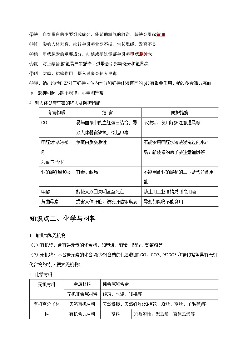 中考化学一轮复习考点过关练习专题13 化学与生活（解析版）第2页