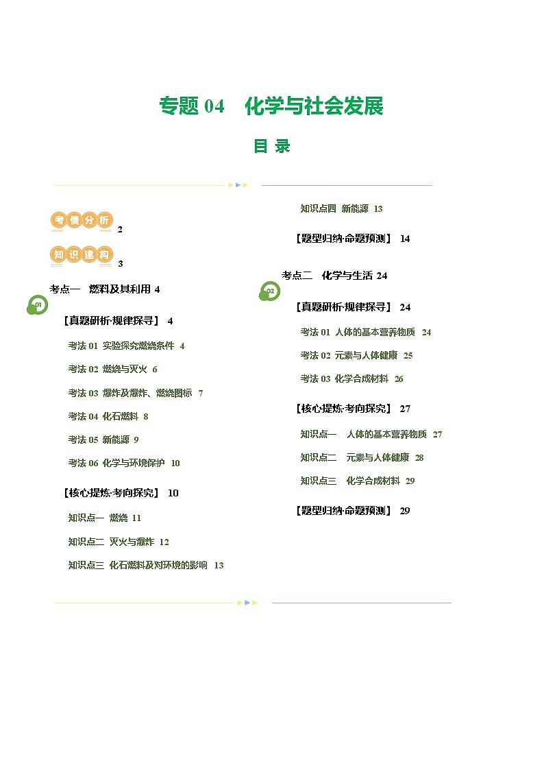 中考化学二轮复习讲练测专题04 化学与社会发展（讲练）（解析版）第1页