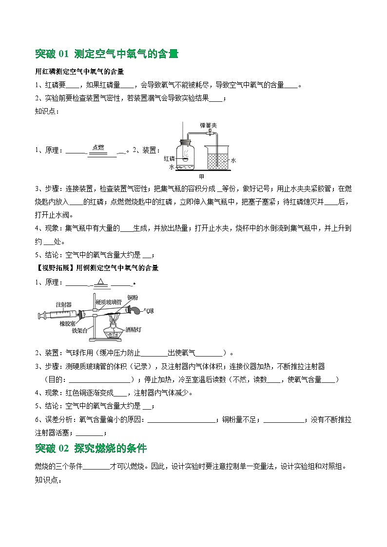 中考化学二轮复习讲练测重难点突破 教材重点实验汇总（讲练）（原卷版）第2页