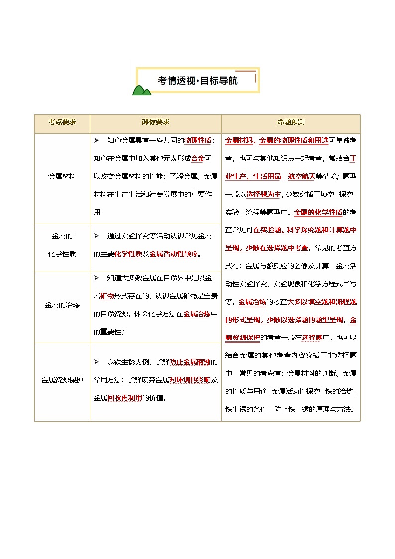 2025年中考化学一轮复习 专题08 金属和金属矿物（讲义）（解析版）第2页