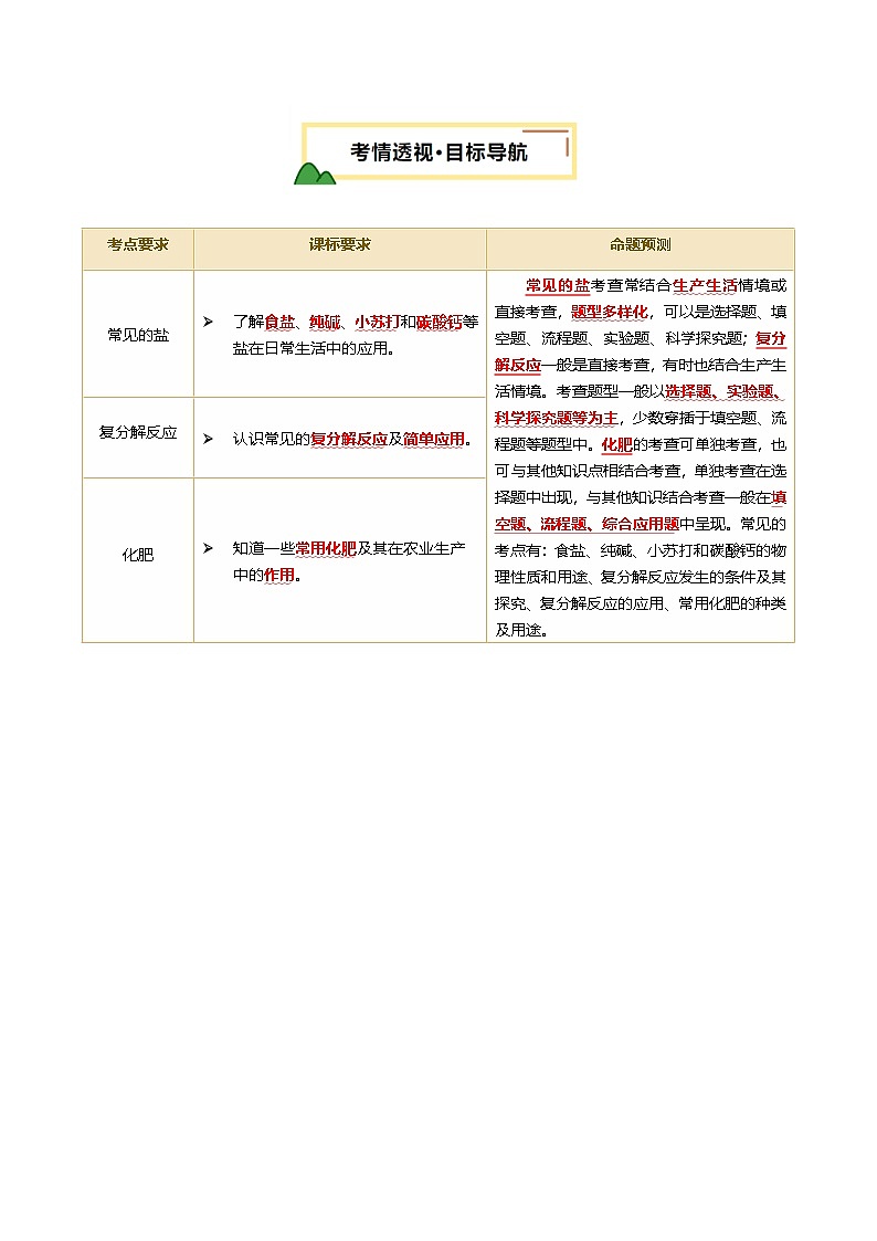 2025年中考化学一轮复习 专题10 常见的盐（讲义）（原卷版）第2页