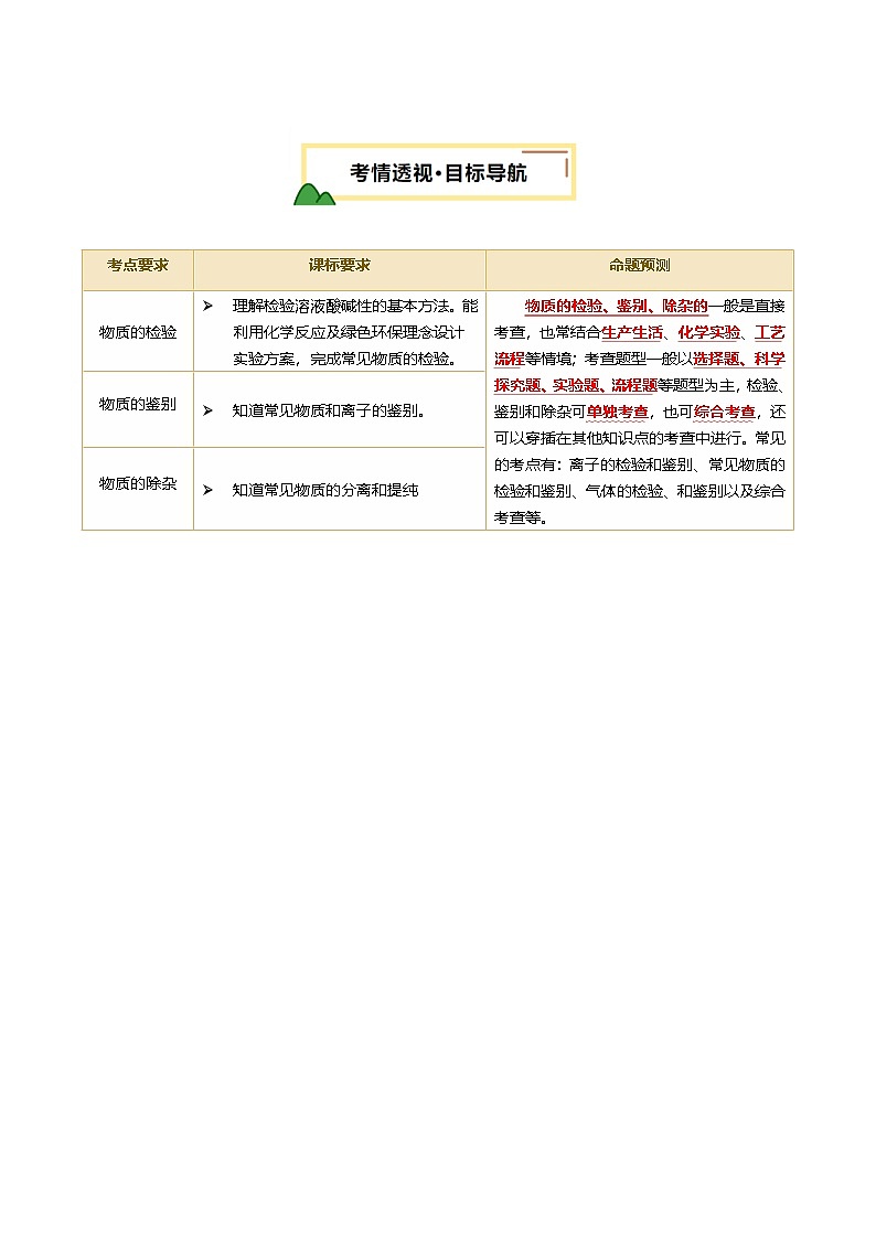 2025年中考化学一轮复习 专题17 物质的检验、鉴别和除杂（讲义）（原卷版）第2页