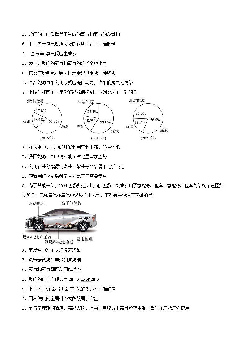 第二节 化学与能源开发（分层练习）（原卷版）第2页