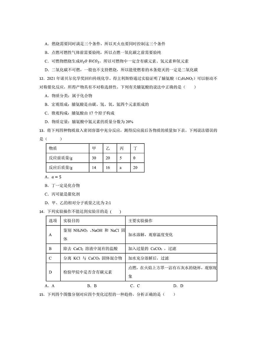 2024～2025学年广东省梅州市九年级下开学考试化学试卷(含答案)第3页