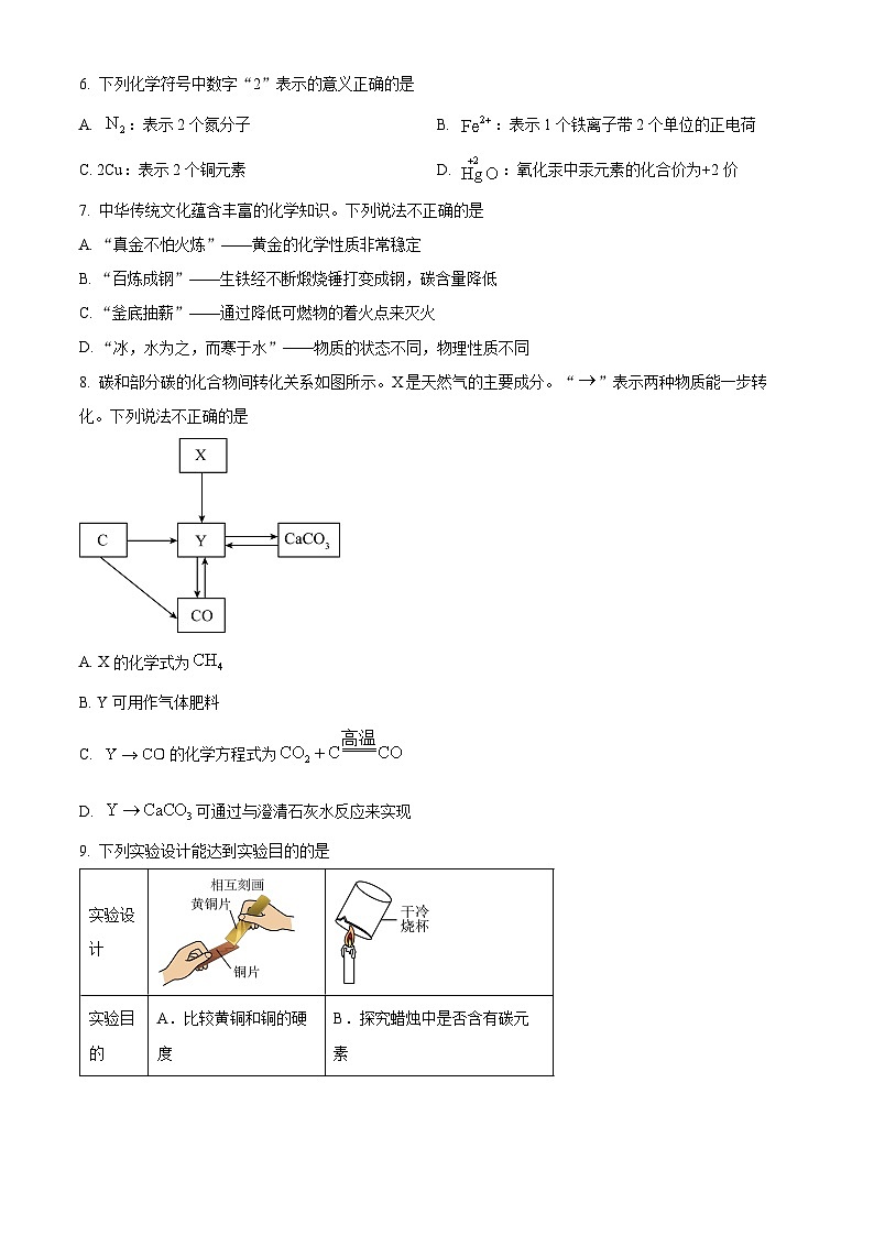 陕西省榆林市横山区2024-2025学年九年级上学期期末化学试题（原卷版）第2页