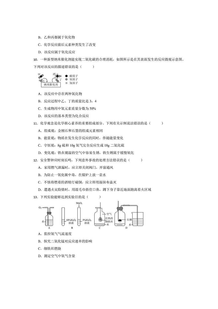 2024～2025学年广东省湛江市雷州市雷州市第二中学九年级下开学化学试卷(含答案)第3页