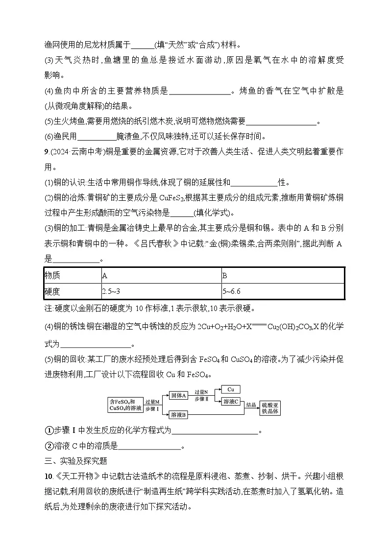 2025人教版化学九年级下册同步练习--期末综合训练3（含解析）第3页
