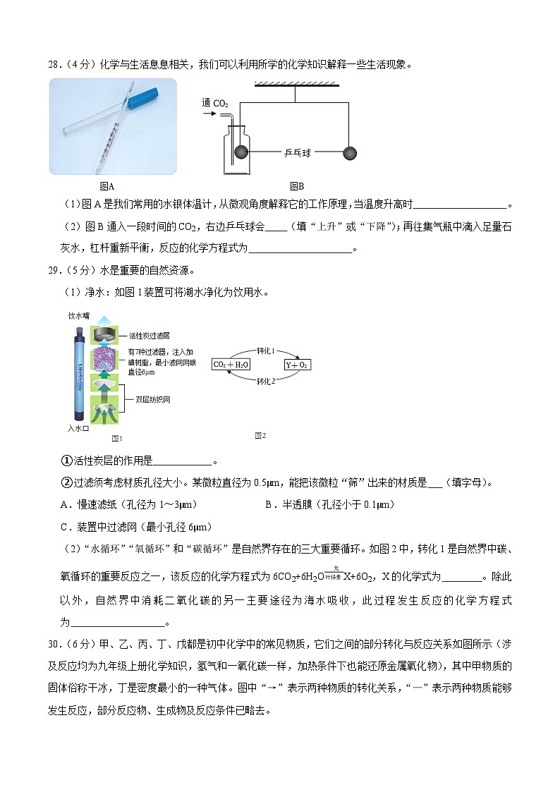 新洲区2024-2025学年上学期12月考九年级化学试题（word版含答案）第3页