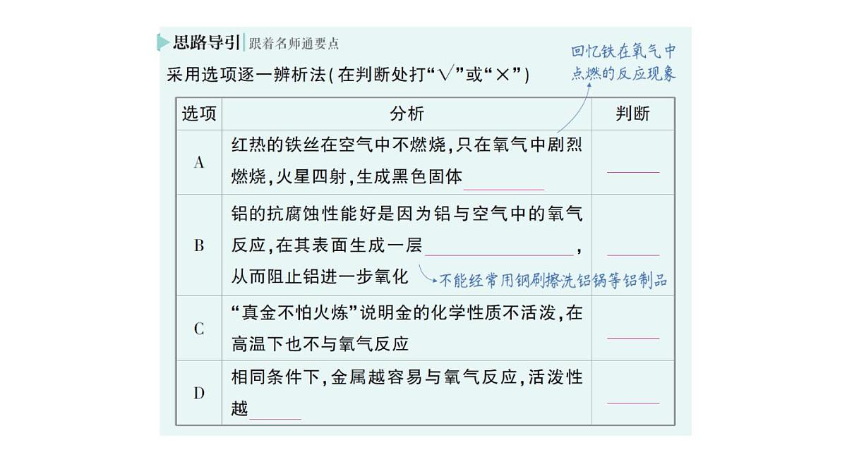 初中化学新人教版九年级下册第八单元课题2 金属的化学性质料作业课件2025春第3页