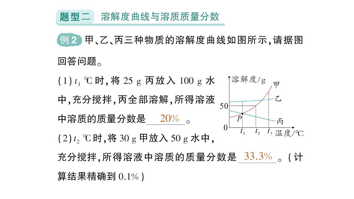 初中化学新人教版九年级下册第九单元专题二 溶解度曲线及其应用作业课件2025春第7页