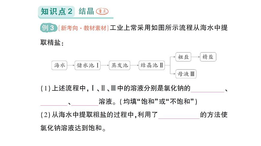 初中化学新人教版九年级下册第九单元课题2 溶解度作业课件2025春第4页