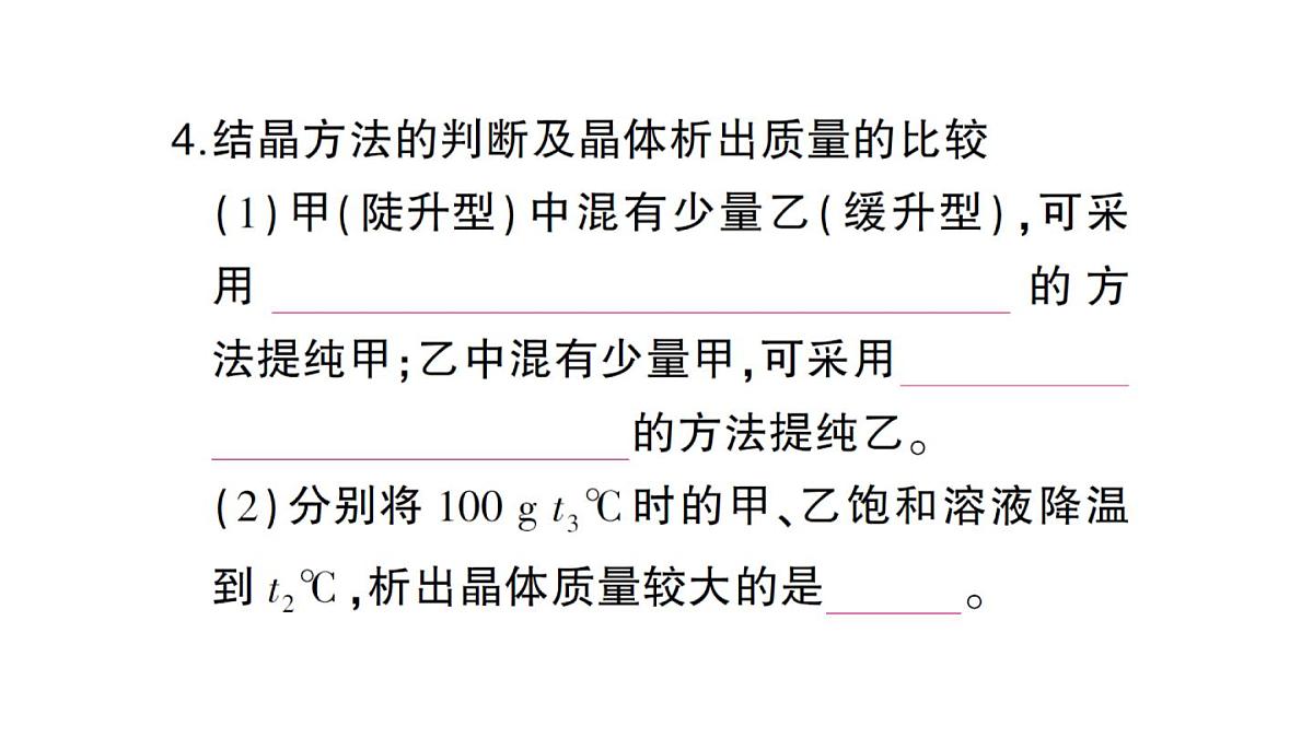 初中化学新人教版九年级下册第九单元专题四 溶解度曲线及其应用方法技巧专题课堂作业课件2025春第6页