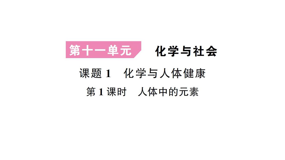 初中化学新人教版九年级下册第十一单元课题1 化学与人体健康考点练习课件2025春第1页