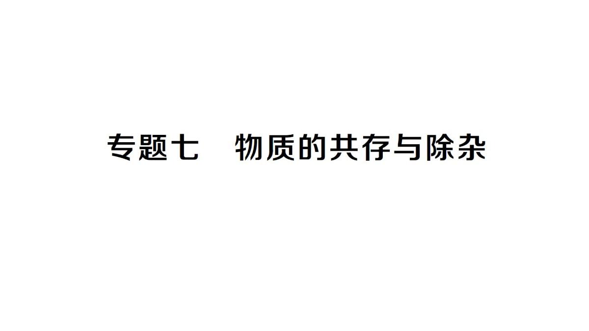 初中化学新人教版九年级下册第十单元专题七 物质的共存与除杂大单元 整合课堂作业课件2025春第1页