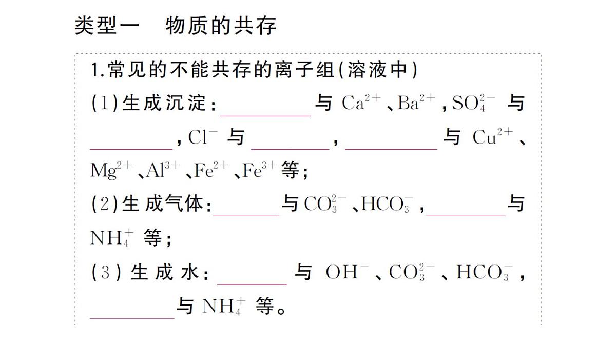 初中化学新人教版九年级下册第十单元专题七 物质的共存与除杂大单元 整合课堂作业课件2025春第2页