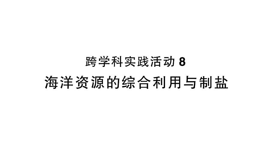初中化学新人教版九年级下册第九单元跨学科实践活动 海洋资源的综合利用与制盐作业课件2025春第1页