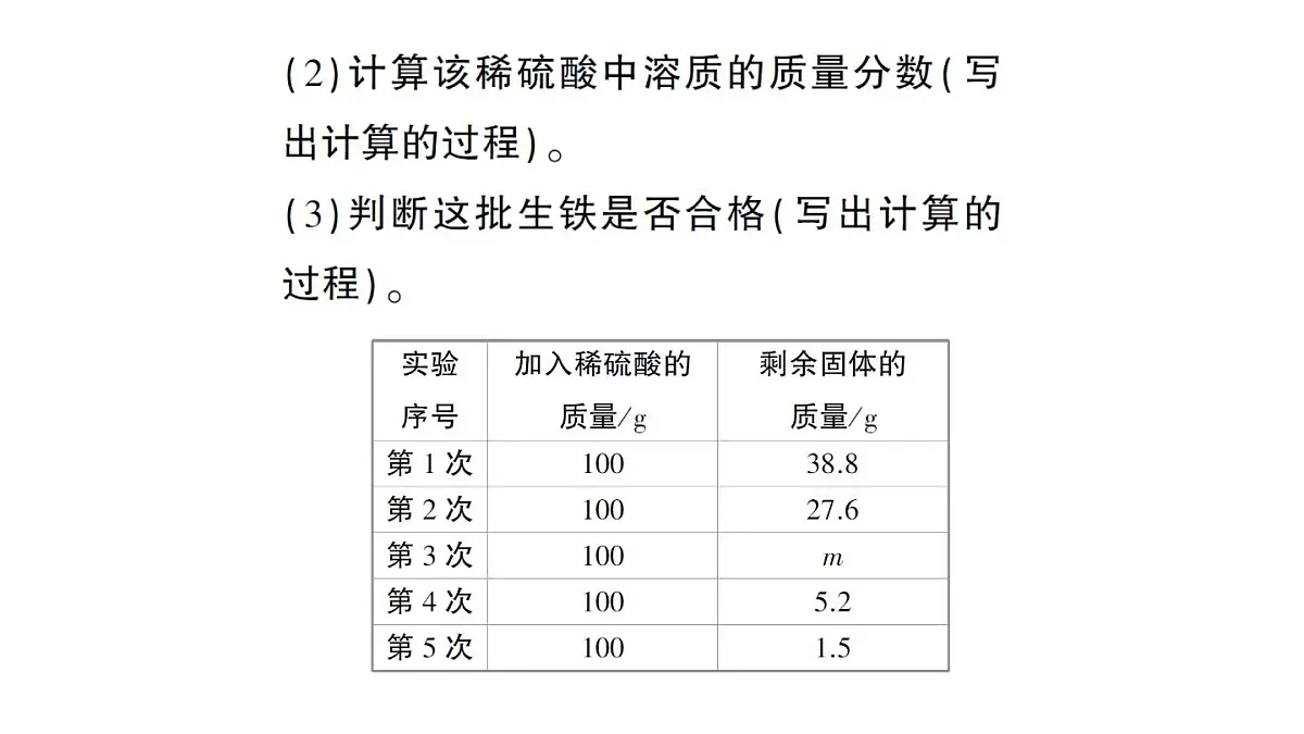 初中化学新人教版九年级下册第九单元微专题二 与化学方程式有关的溶质质量分数的计算作业课件2025春第3页