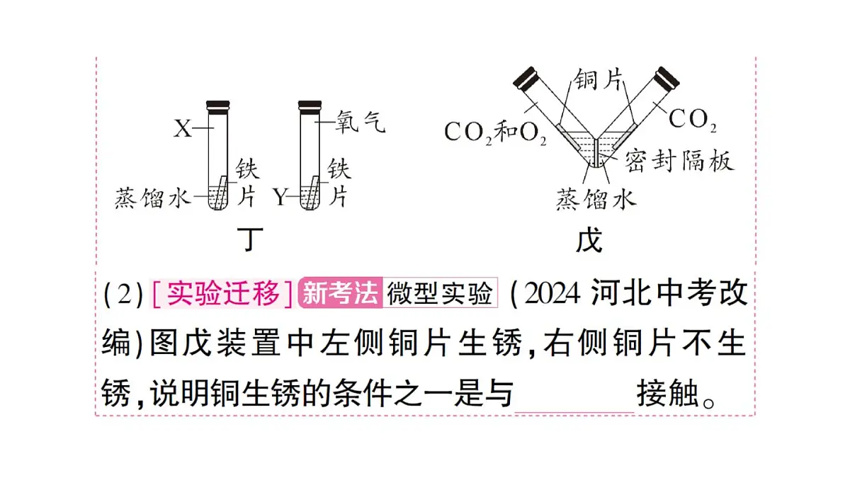 初中化学新人教版九年级下册第八单元课题3微专题 金属锈蚀条件的探究课堂作业课件2025春第4页