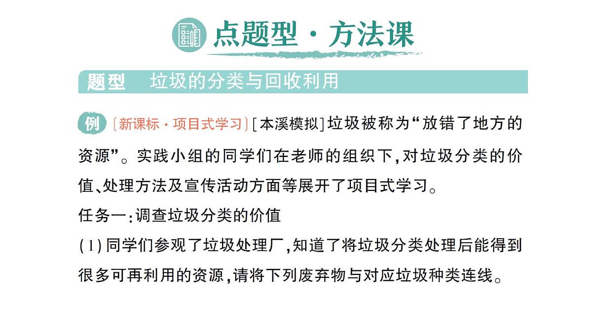 初中化学新人教版九年级下册第八单元跨学科实践活动七 垃圾的分类与回收利用作业课件2025春第2页