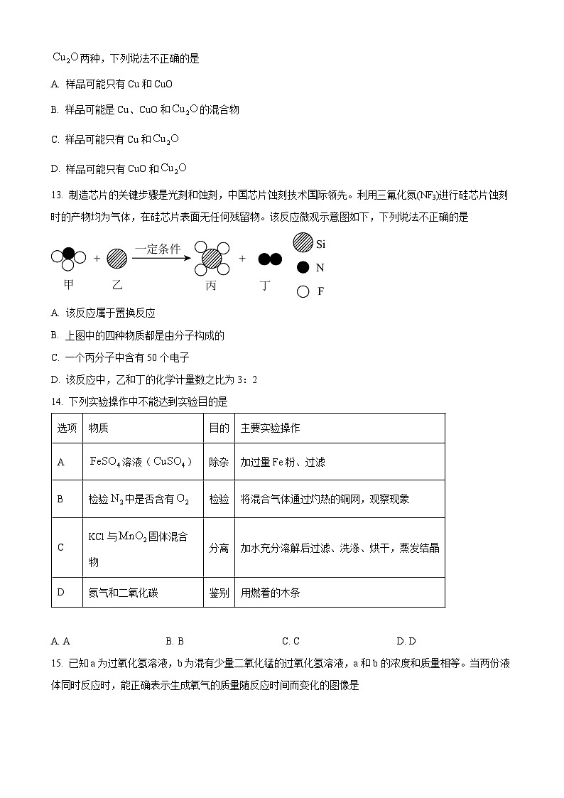重庆市第一一0中学教育集团2024-2025学年九年级下学期入学定时作业化学试题（原卷版+解析版）第3页