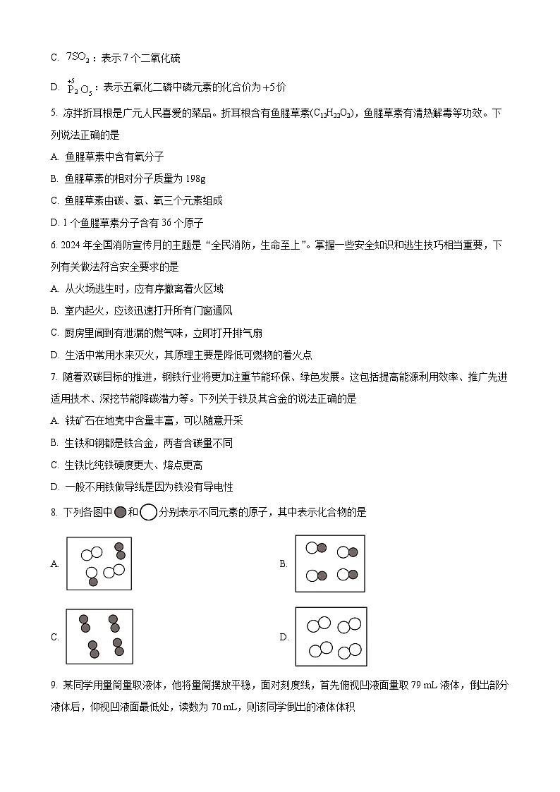 湖南省长沙市雅礼实验中学2024-2025学年九年级下学期入学考试化学试题（原卷版+解析版）第2页