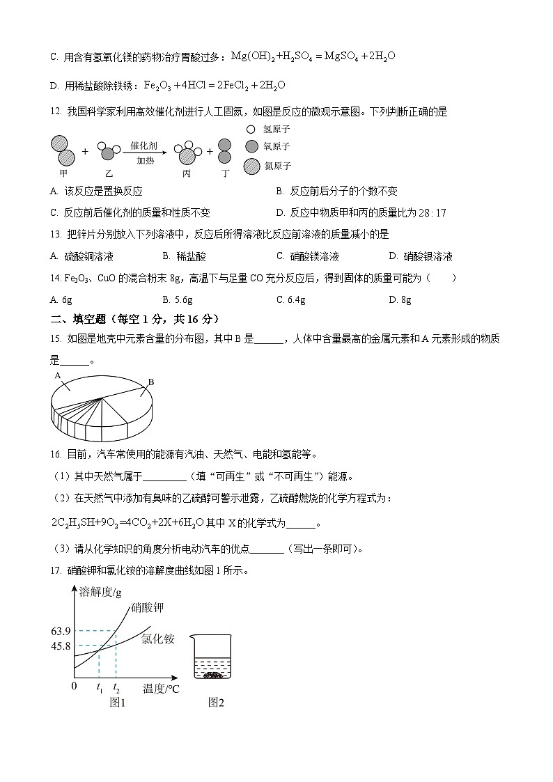 河南省郑州市河南省实验中学2024-2025学年九年级下学期开学测试化学试题（原卷版+解析版）第3页