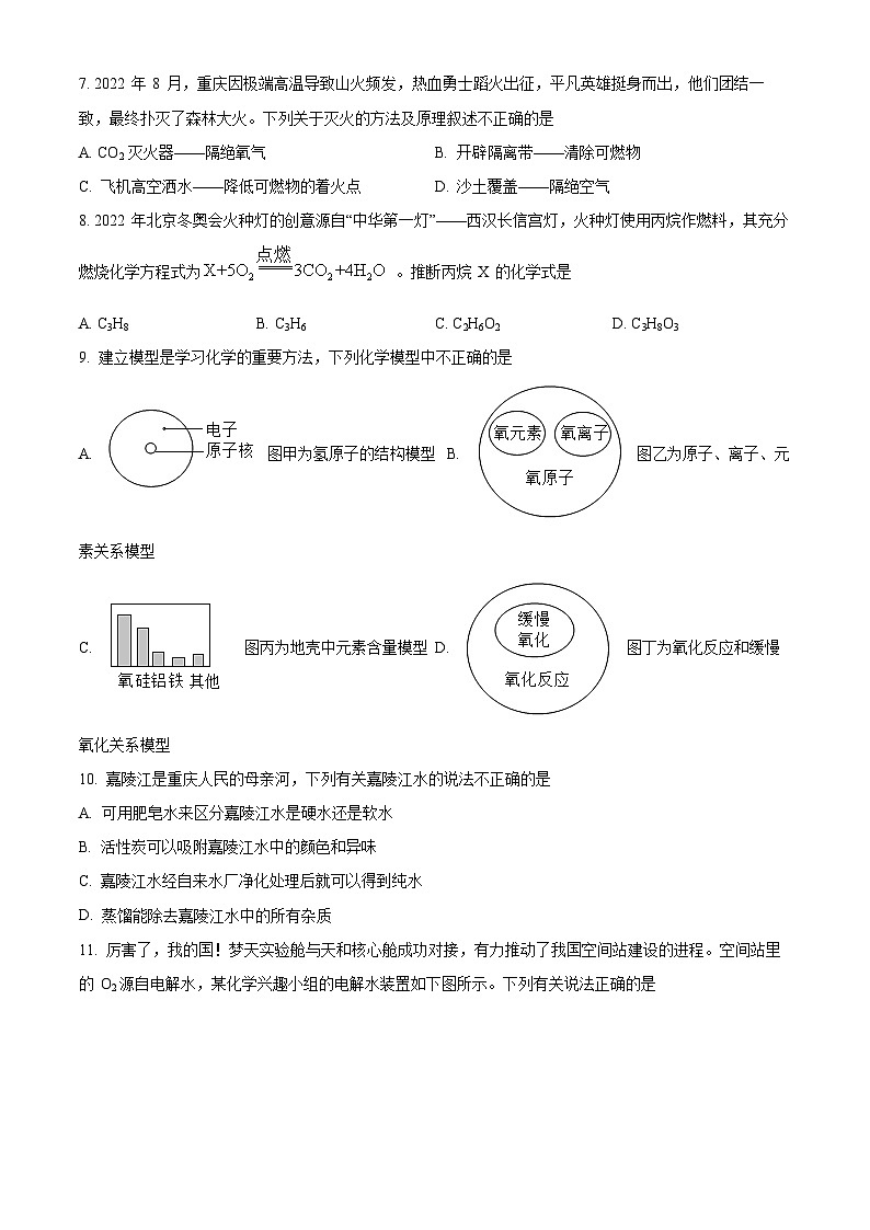 重庆市开州区东华初级中学2024-2025学年九年级下学期开学考试化学试题（原卷版+解析版）第2页