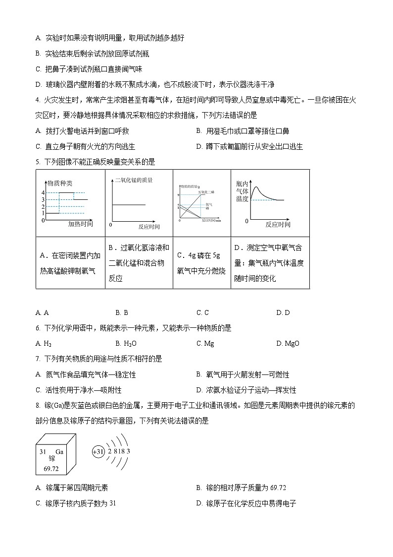 四川省攀枝花市盐边县2024-2025学年九年级上学期1月期末化学试题（原卷版+解析版）第2页