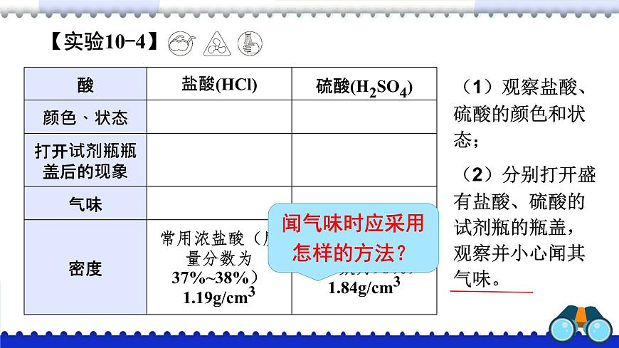 第十单元课题2 常见的酸和碱 第1课时 2025学年九年级化学人教版下册 课件第4页